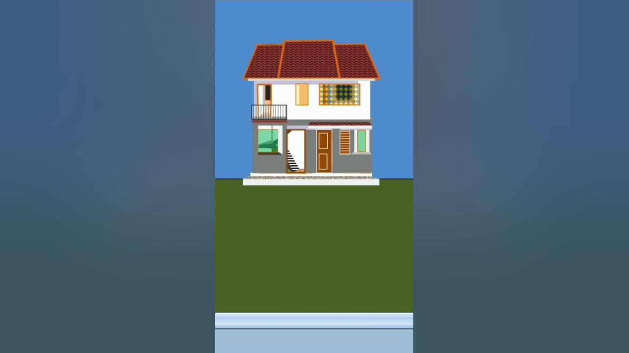 gambar rumah tingkat dengan animasi atap genteng#shorts - YouTube