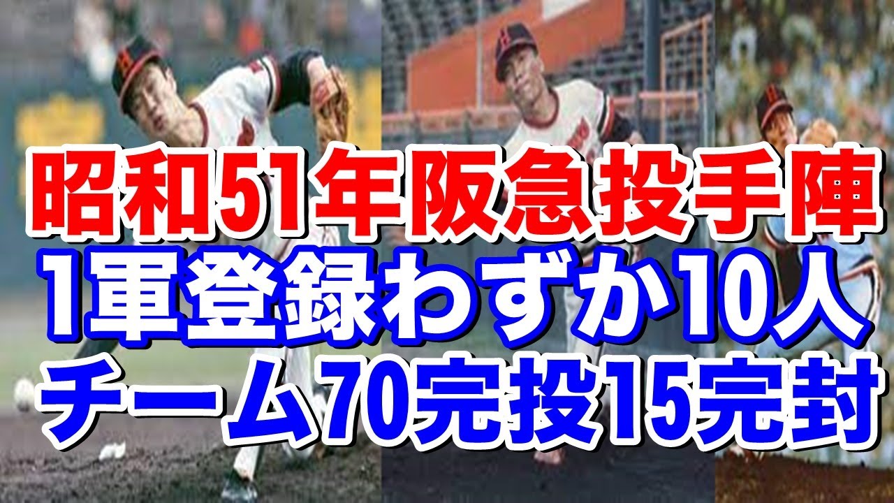 【昭和51年阪急投手陣】昭和の阪急と令和のオリックス共に優勝チームで比べてみた。昭和のブレーブスの投手人は山田久志・足立光宏・山口高志の3本柱は強力でチーム79勝中55勝15S52完投9完封！