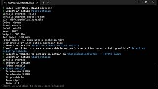 Vehicle Management CLI application walkthrough demo