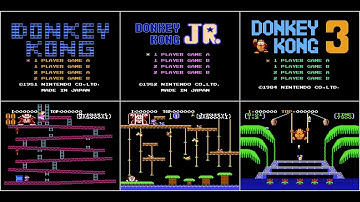 Donkey Kong, Donkey Kong Jr. & Donkey Kong 3 (1 Loop) (Game B/Hard Difficulty)