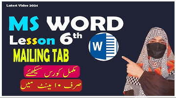 MS WORD MAILING TAB IN PASHTO
