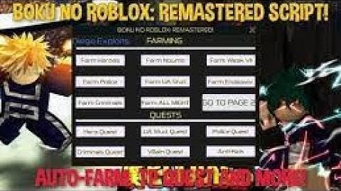 Boku No Roblox: Remastered Script Pastebin