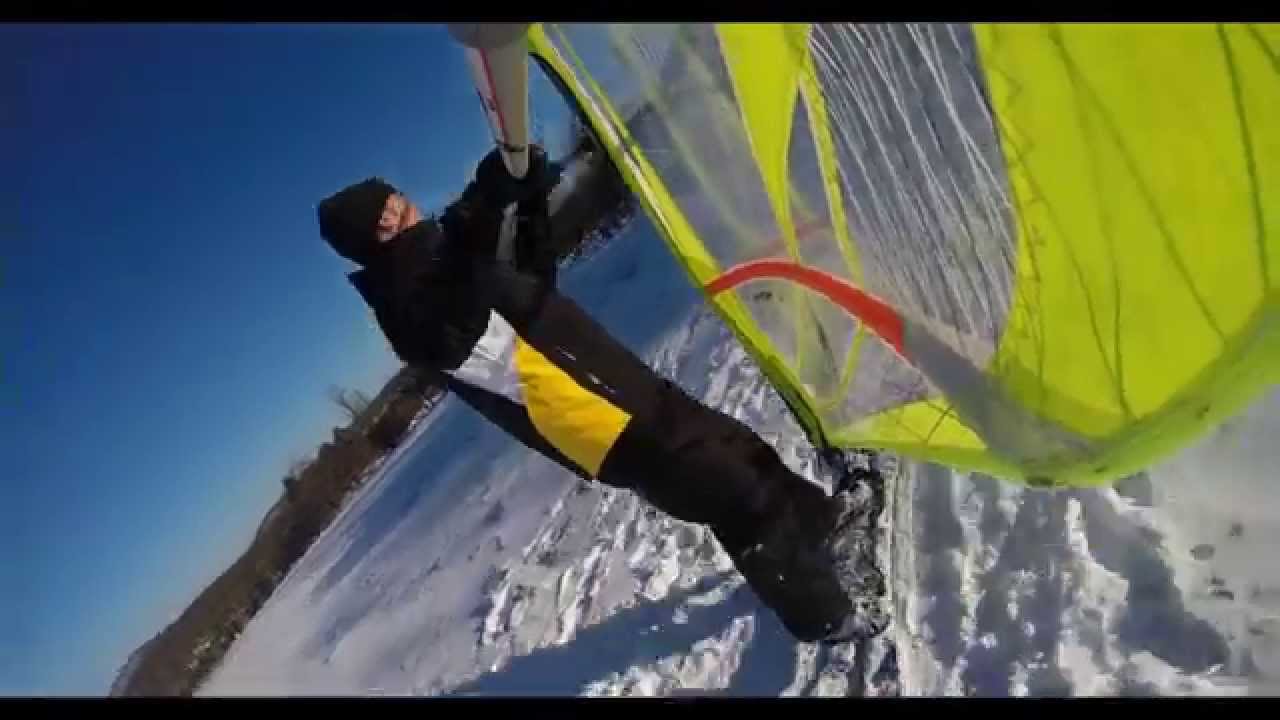 Wintersurf Windsurfing on snow first test of a prototype YouTube