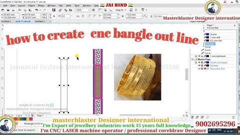 #CNC bangles design // how to make cnc bangle out line in coreldraw tutorial// @cncbangledesign