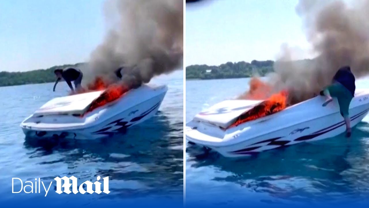 Hero couple save passengers from a boat engulfed in flames in Michigan