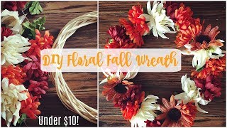 DIY Dollar Tree Fall Wreath | UNDER $10 | Mallory Logan
