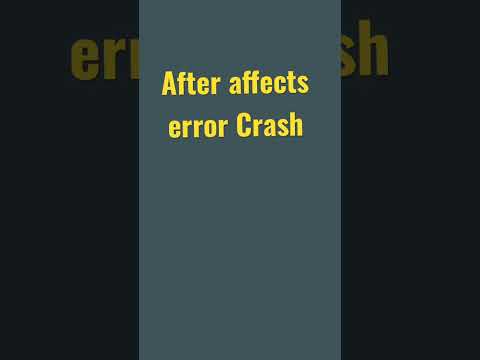 After Effects error crash in progress fix & resolved 100 correct method