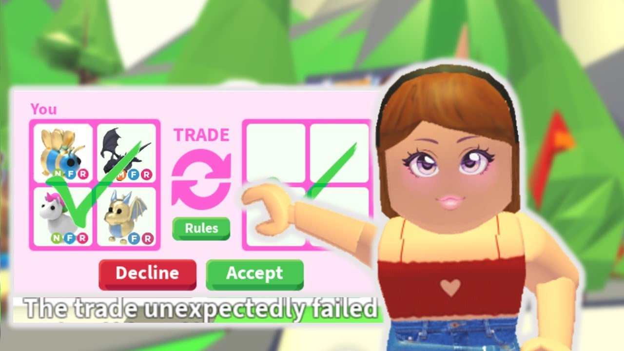 How To Fail A Trade In Adopt Me Roblox Youtube - roblox adopt me trade hack