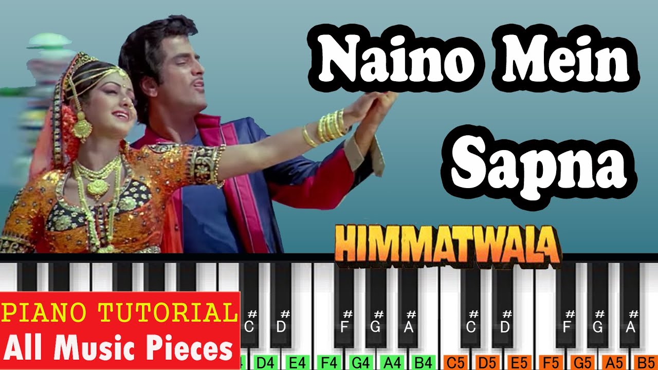 Naino Mein Sapna Piano Tutorial & Notation | Bappi Lahiri | Lata & Kishor | Himmatwala | 90s songs