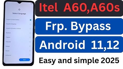 Itel A60(662L,663L)Frp bypass android 12 itel A60s frp bypass 