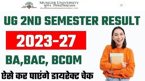 Munger University UG Semester 1 result Kaise dekhe | Munger University 2023-27 Result