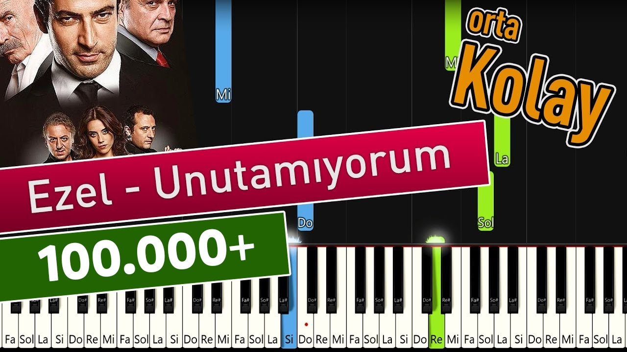 Ezel "Eyşan Unutamıyorum" Kolay Piyano Nasıl Çalınır Acordes