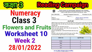 Class 3 Maths Numeracy Worksheet 10 Week 2 | कक्षा 3 गणित सप्ताह 2 reading campaign numeracy |