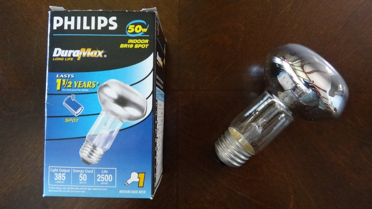 Philips 50watt BR19 Incandescent Spot Light Bulb - YouTube