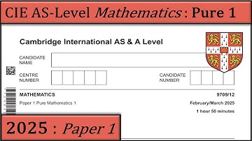 Solved Past Paper | CIE AS Mathematics | Pure 1 | 2025