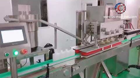 Hair shampoo bottle automatic filling capping machine testing video