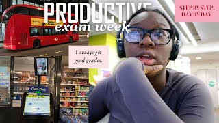 PRODUCTIVE EXAM WEEK 🎧 🎀| midterms, studying tips, a-levels, study with me