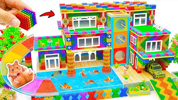 DIY- How to Build Mini Rainbow Water Slide To Circus Playground And Swimming Pool From Magnetic Ball