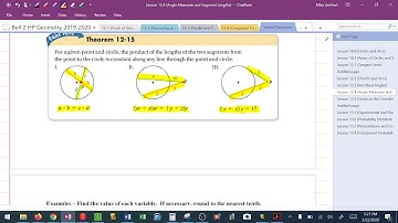 Angle Measures and Segment Lengths Lesson 12 4