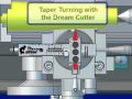 Simulation of minilathe dream cutter turning a taper