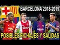 BARCELONA FICHAJES Y SALIDAS POSIBLES 2018-2019  MERCADO DE VERANO