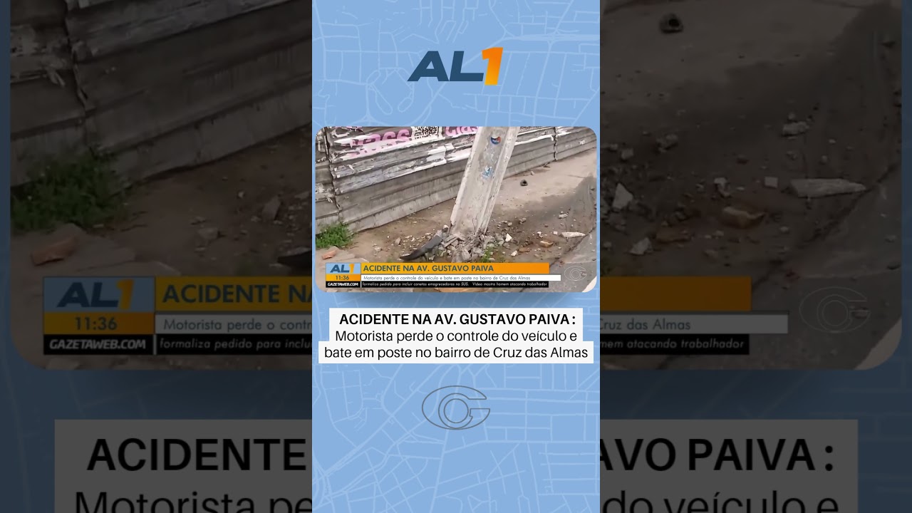 Acidente na Avenida Gustavo Paiva em Cruz das Almas