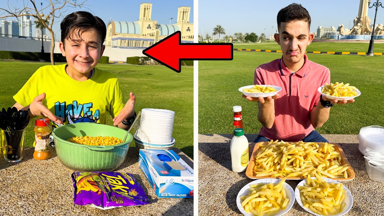 بياع بطاطس مقلية يغار من بياع ذرة ! عبودة #بشورة_دبي