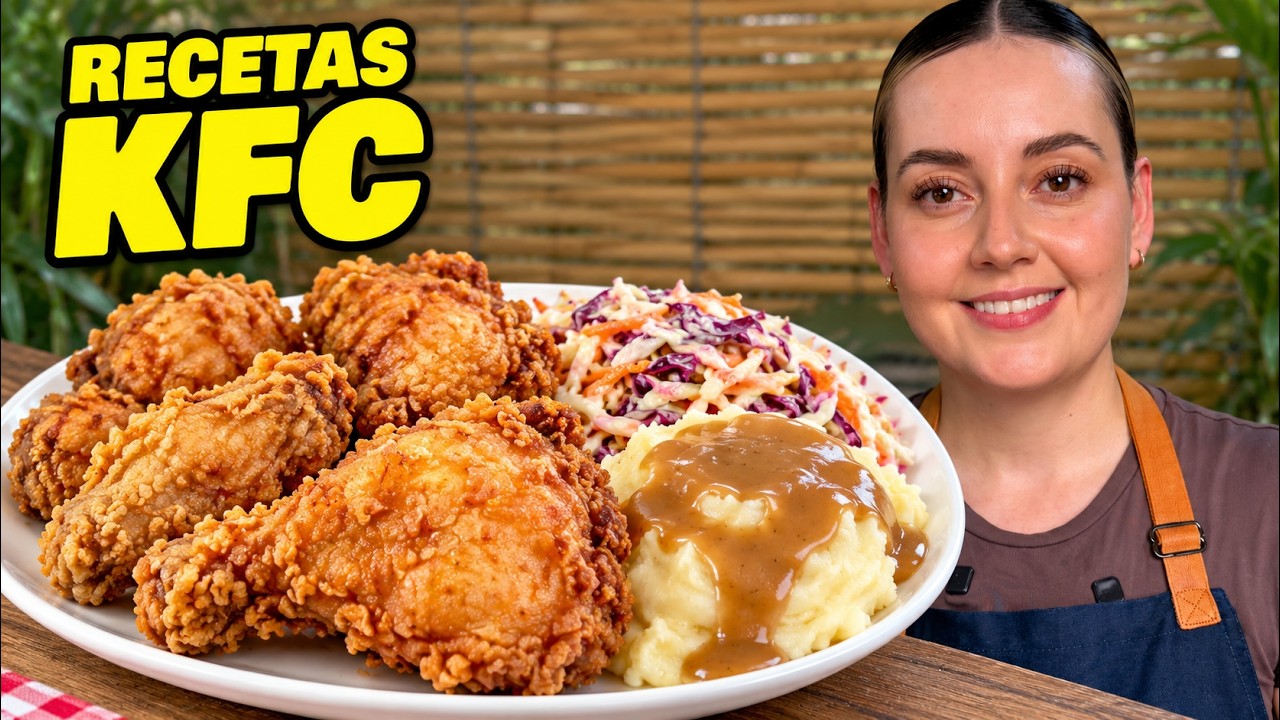 Pollo Frito Capeado Estilo KFC con Puré y Ensalada | La Receta Completa