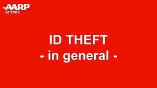 FRAUD & SCAMS: Id Theft in General