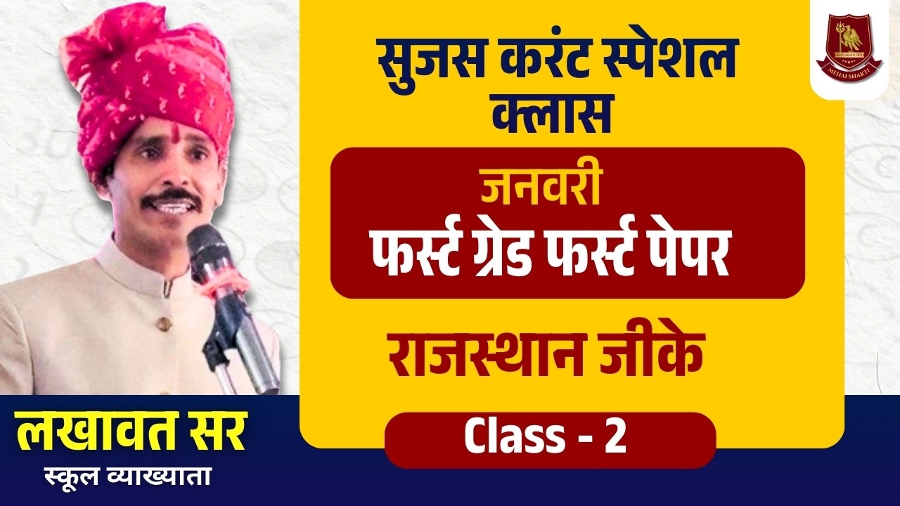 Rajasthan Current GK January | Sujas Special Class | RPSC 1st Grade Paper 1| Lakhawat Sir | Class -2