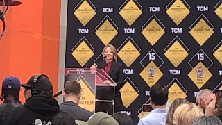 JODIE FOSTER Handprint Ceremony at Chinese Theatre with speaker JAMIE LEE CURTIS