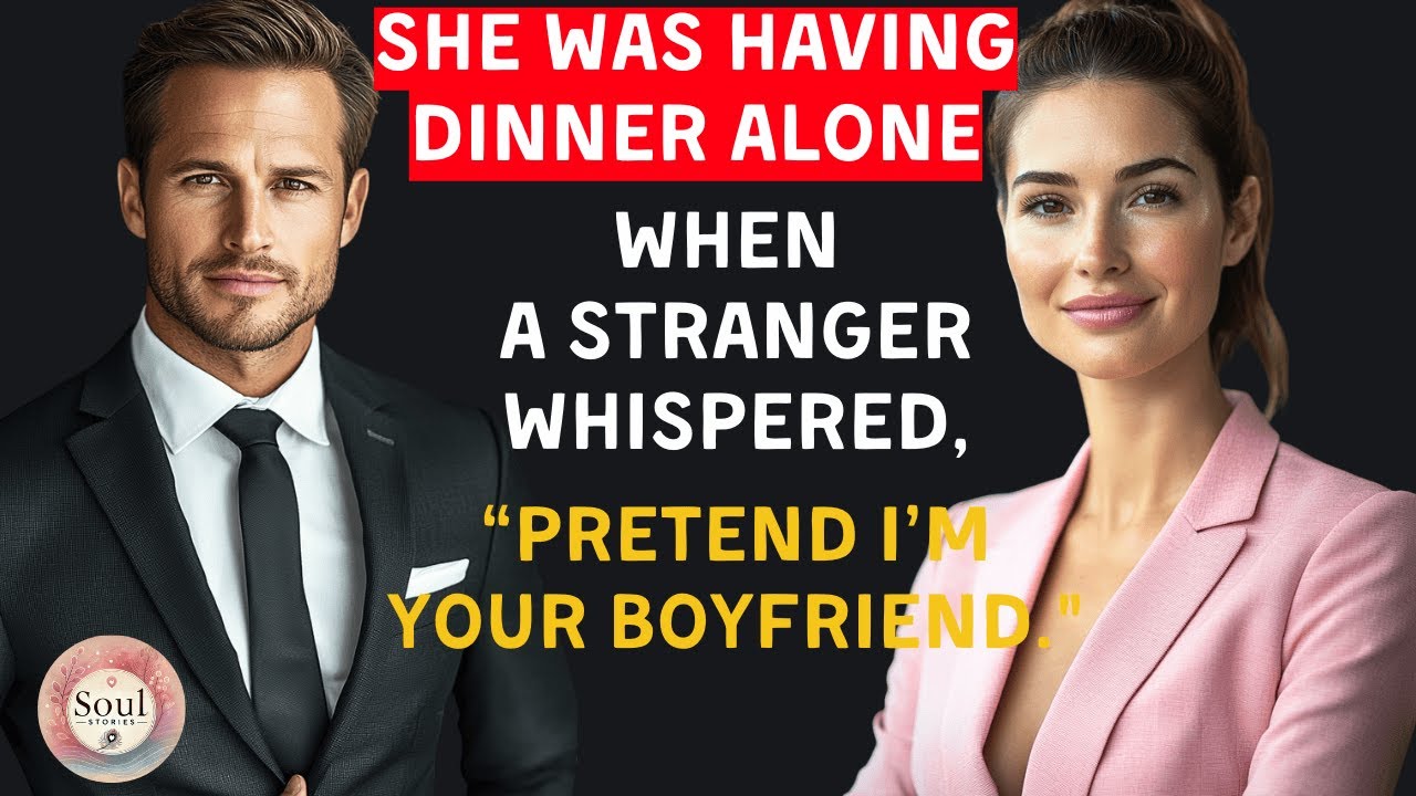 She Was Having Dinner Alone When a Stranger Whispered, “Pretend I’m Your Boyfriend.
