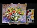 Paint Wild Flowers with Acrylic Paint and a Palette Knife