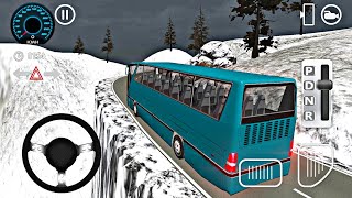 Snow mountain bus driving games | Android bus driving game play | Dangerous hill side roads... screenshot 4