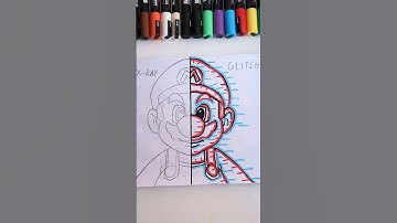 Drawing Mario, But in 2 Different Styles Pt.1 (#shorts)