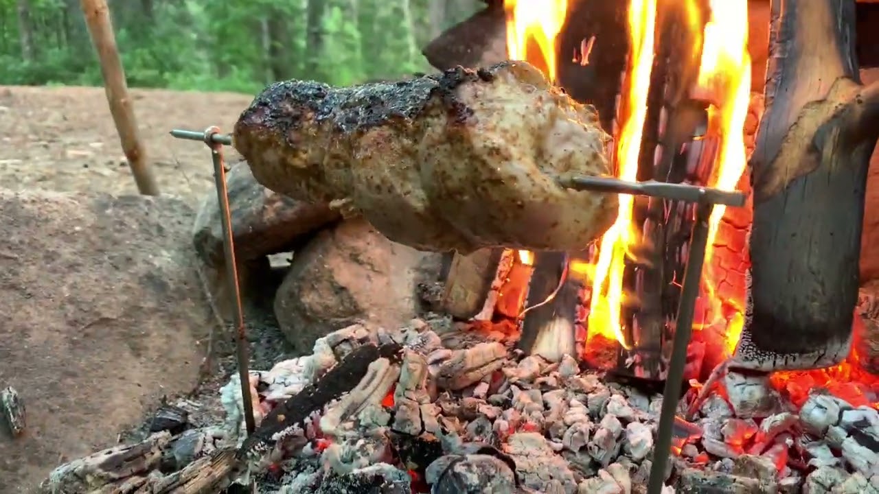 Slow-Roasted Campfire Pork Roast - Canoe-Camping in Remote Marshland