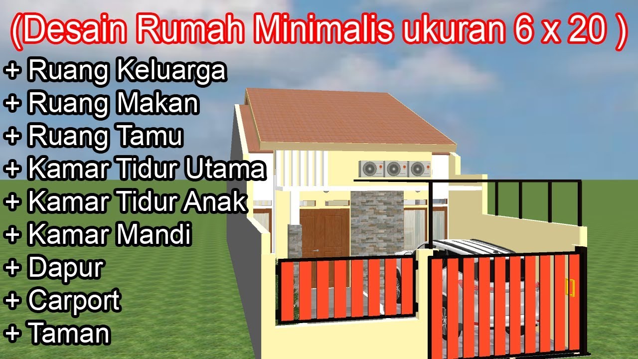 Desain Rumah Minimalis 6x20 1 Lantai Terbaru Youtube