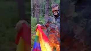 Burning a Gay flag