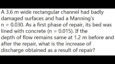 Problem on Equivalent Manning