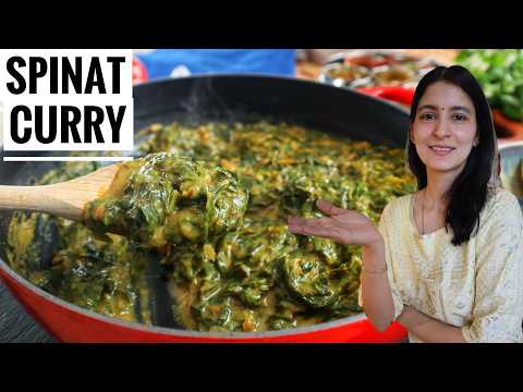 𝐒𝐏𝐈𝐍𝐀𝐓-𝐂𝐔𝐑𝐑𝐘 mal anders! Palak Besan schnell & lecker kochen - Indische Rezepte