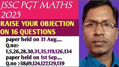 JSSC PGT MATHS , SOLUTION OF QUESTIONS HAVING WRONG ANSWER KEY  🔑