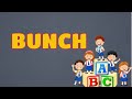 What does bunch  means  meanings and definitions with example in english