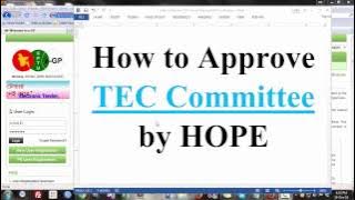 How to Approve a pending workflow (TEC Committee approval) by the HOPE
