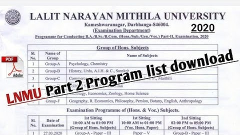 Lnmu part 2 program list declared || session (2018-21)