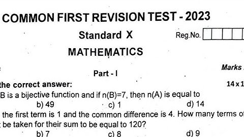 10th Maths First Revision Government Official Original Question Paper-2023