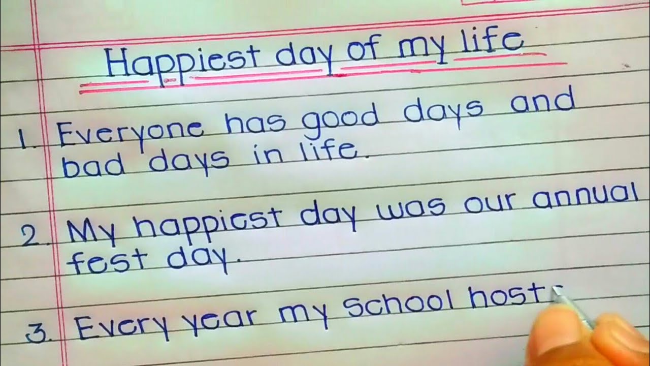 my happiest day essay in english
