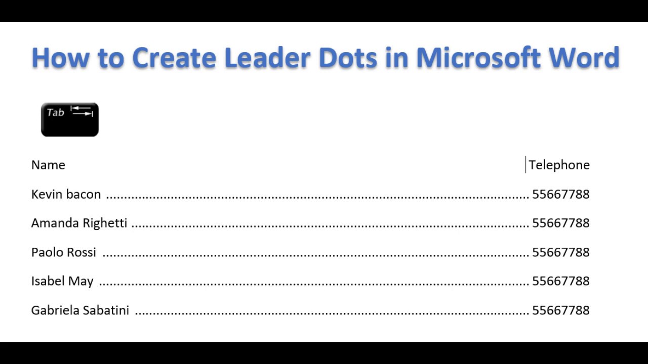 How To Easily Create Leader Dots In Microsoft Word | CreateTelephone