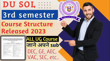 NEP course Structure sol 3rd semester subjects 2023 l All ug course subjects l #Sol3rdsemester #Sol