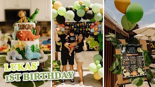 Lukas' First Birthday Party | Dinosaur Birthday Party \/\/ BABY TURNS ONE YEAR OLD!!