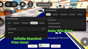Roblox Uma Racing Script | Infinite Stamina, Auto Win, Free Uma, etc #roblox#script#youtube#games 
